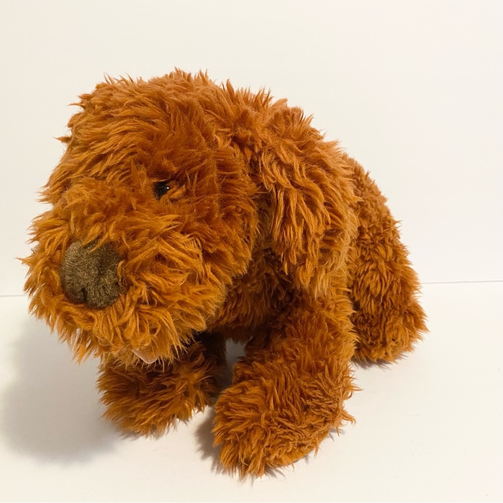 Gund Puppy Dog Plush 16” Orange Brown Tongue Out Shaggy Long Fur 1992 Vintage